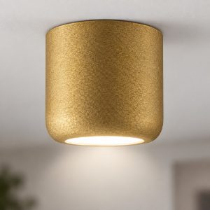 Faretto moderno da soffitto oro satinato led 10w cct 3000k 4000k ip44