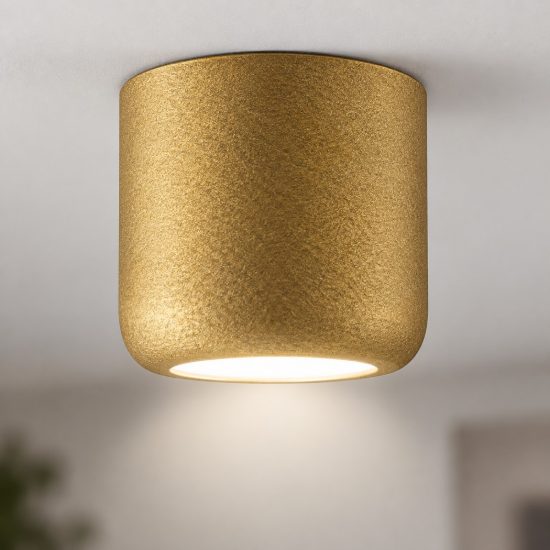 Faretto moderno da soffitto oro satinato led 10w cct 3000k 4000k ip44