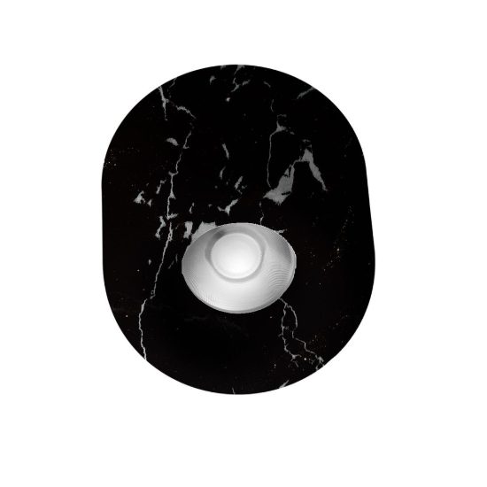 Faretto moderno da soffitto per bagno marmo nero tondo led 10w cct 3000k 4000k ip44