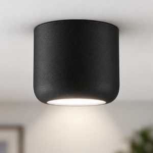 Faretto da soffitto design moderno nero tondo led 10w cct 3000k 4000k ip44