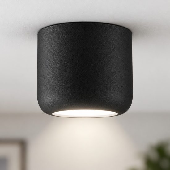 Faretto da soffitto design moderno nero tondo led 10w cct 3000k 4000k ip44