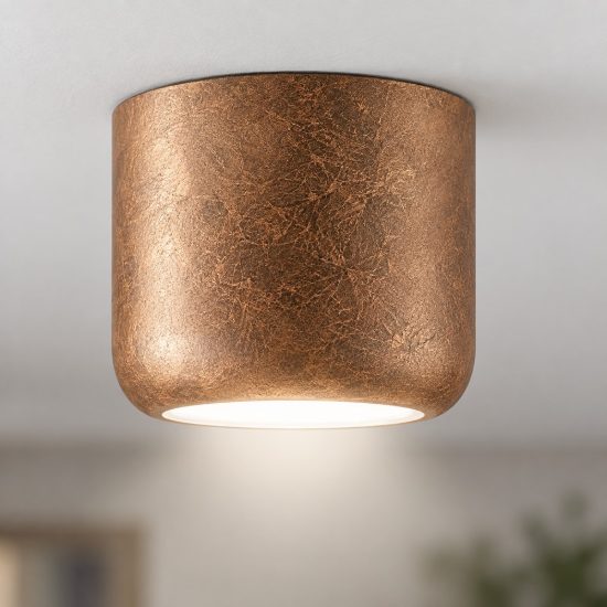 Faretto moderno da soffitto tondo foglia rame led 10w 3000k 4000k ip44