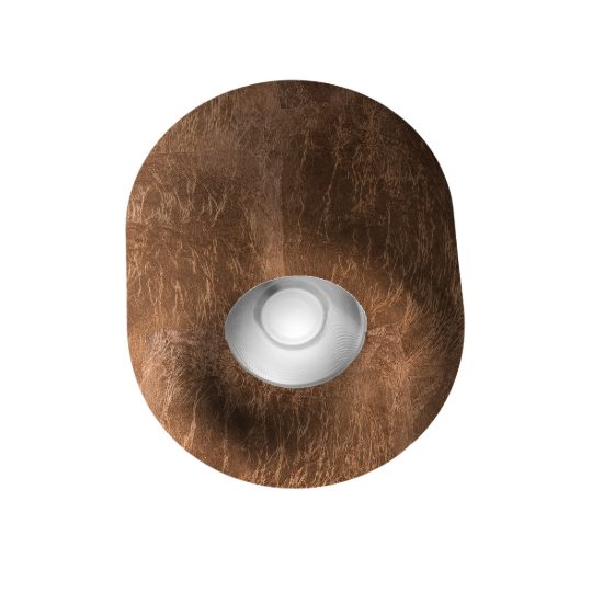 Faretto moderno da soffitto tondo foglia rame led 10w 3000k 4000k ip44