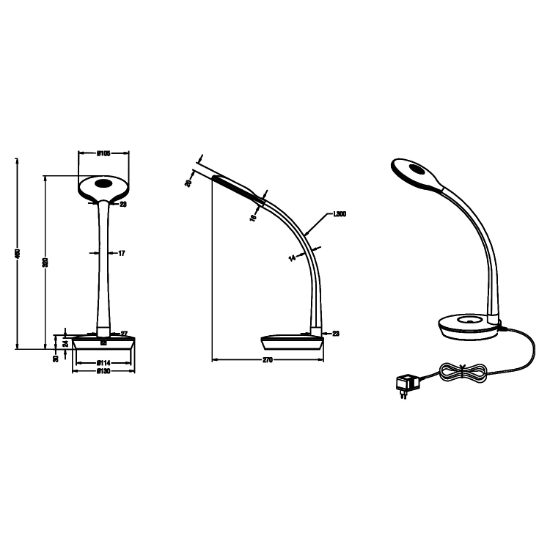 Lampada da scrivania led 3,5w 3000k orientabile titano