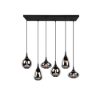 Lampadario per tavolo da pranzo nero vetro 6 luci