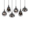 Lampadario per tavolo da pranzo nero vetro 6 luci