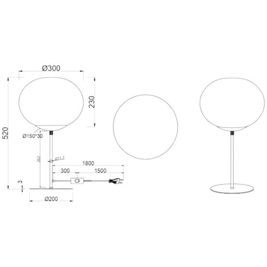 Lampada da tavolo contemporanea sfera ottone satinato vetro