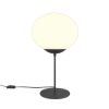 Lampada da tavolo nera per soggiorno moderno sfera vetro opaco