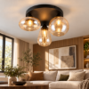 Plafoniera led 4w 2700k nero opaco vetro 50cm