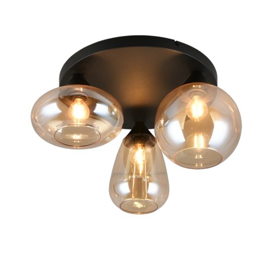 Plafoniera led 4w 2700k nero opaco vetro 50cm
