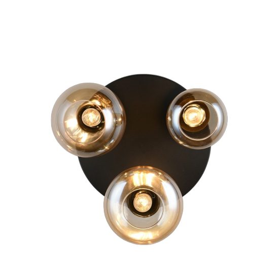 Plafoniera led 4w 2700k nero opaco vetro 50cm