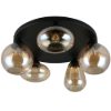 Plafoniera  moderna 5 luci nero opaco 64cm