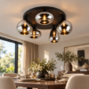 Plafoniera led 4w 2700k nero opaco vetro 64cm