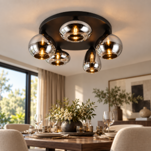 Plafoniera led 4w 2700k nero opaco vetro 64cm