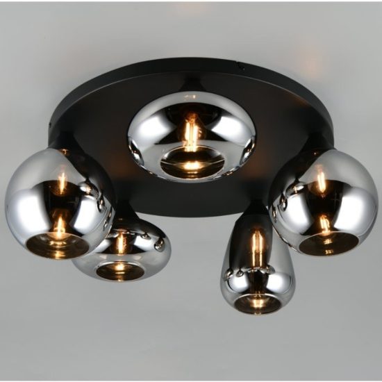 Plafoniera led 4w 2700k nero opaco vetro 64cm