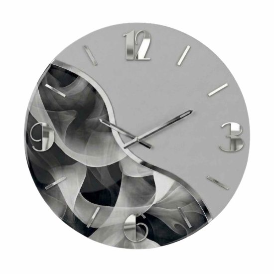 Orologio da parete rotondo 50cm resina effetto marmorizzato moderno fp