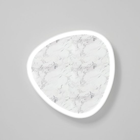 Plafoniera led 60w cct 3000k 4000k plettro moderna marmo bianco 80cm