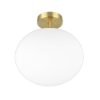 Plafoniera moderna sfera ottone satinato vetro 30cm