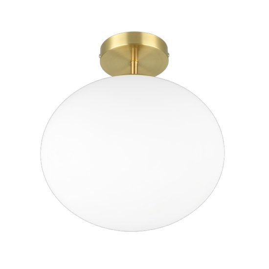 Plafoniera moderna sfera ottone satinato vetro 30cm