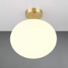 Plafoniera moderna sfera ottone satinato vetro 30cm