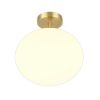 Plafoniera moderna sfera ottone satinato vetro 30cm