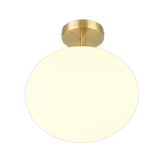 Plafoniera moderna sfera ottone satinato vetro 30cm
