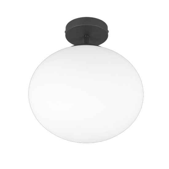 Plafoniera per ingresso  sfera 30cm nero opaco vetro