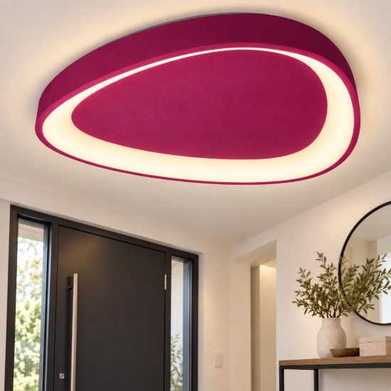 Plafoniera led 60w cct 3000k 4000k moderna plettro magenta 80cm