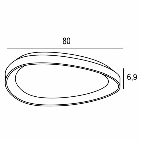 Plafoniera led 60w cct 3000k 4000k moderna plettro ruggine 80cm