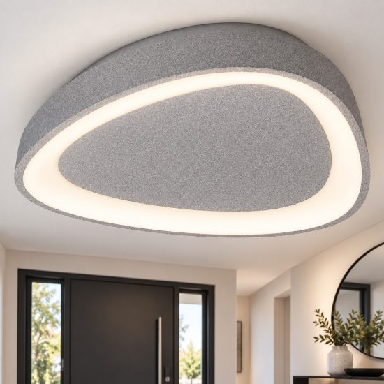Plafoniera led 60w cct 3000k 4000k plettro moderna grigio perla