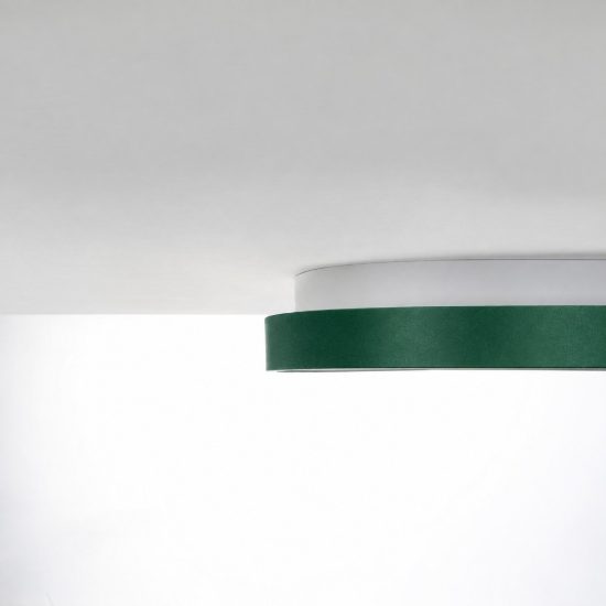 Plafoniera moderna plettro verde bosco led 60w cct 3000k 4000k 80cm