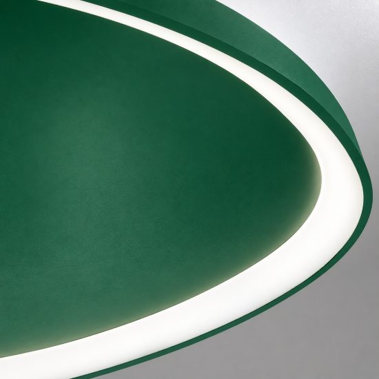 Plafoniera moderna plettro verde bosco led 60w cct 3000k 4000k 80cm
