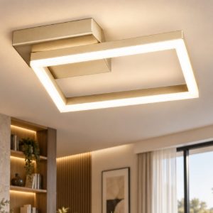 Fabas bard plafoniera led 22w per ingresso oro opaco quadrata dimmerabile