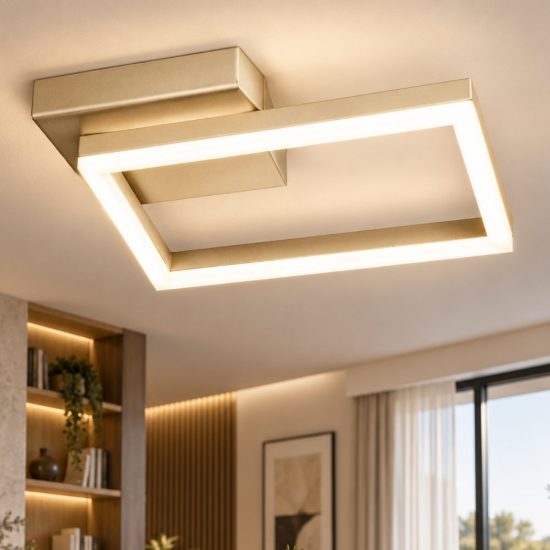 Fabas bard plafoniera led 22w per ingresso oro opaco quadrata dimmerabile