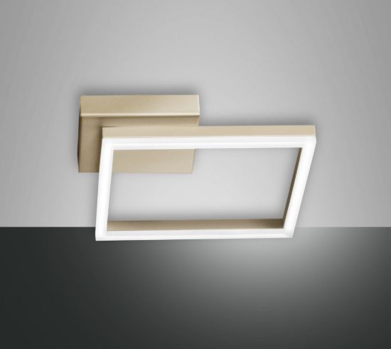 Fabas bard plafoniera led 22w per ingresso oro opaco quadrata dimmerabile
