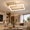 Fabas bard plafoniera led 22w per ingresso oro opaco quadrata dimmerabile