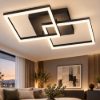 Fabas bard plafoniera moderna quadrata nera led 39w 3000k dimmerabile