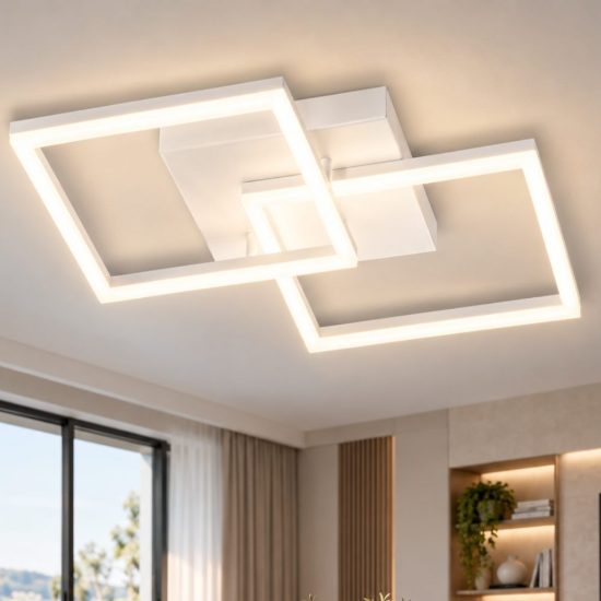 Fabas bard plafoniera led 39w bianca quadrati dimmerabile