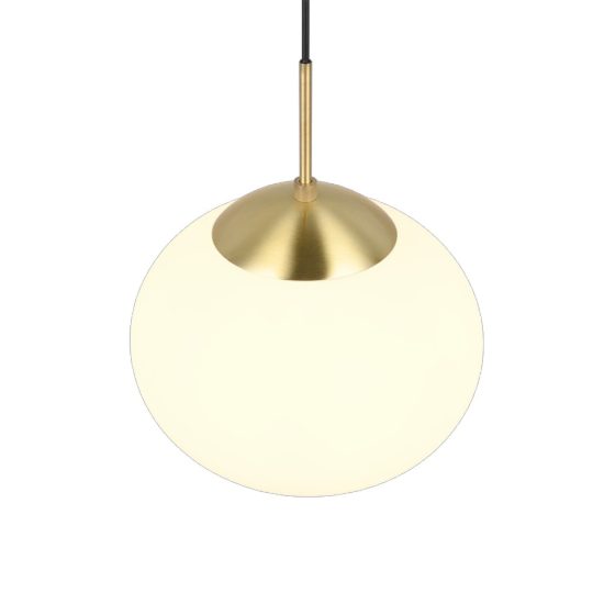 Lampada a sospensione sferica ottone satinato vetro