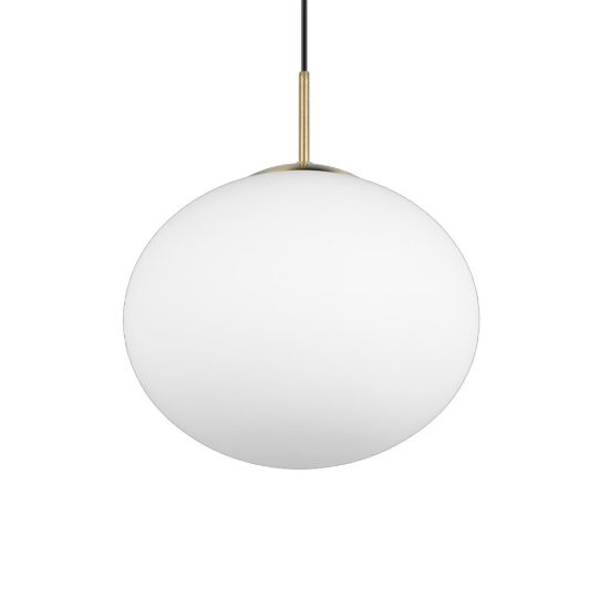 Lampada a sospensione sferica ottone satinato vetro