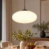 Lampadario per tavolo da pranzo sfera ovale vetro