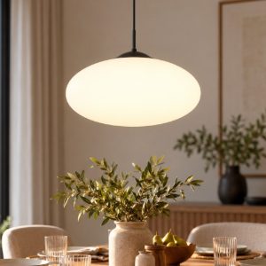 Lampadario per tavolo da pranzo sfera ovale vetro