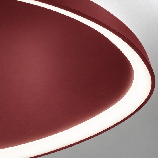 Plafoniera plettro moderna bordeaux led 60w cct 3000k 4000k 80cm