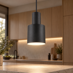 Lampada a sospensione moderna nero opaco