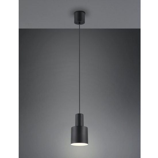 Lampada a sospensione moderna nero opaco