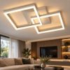 Plafoniera led 39w quadrati antracite dimmerabile design moderna
