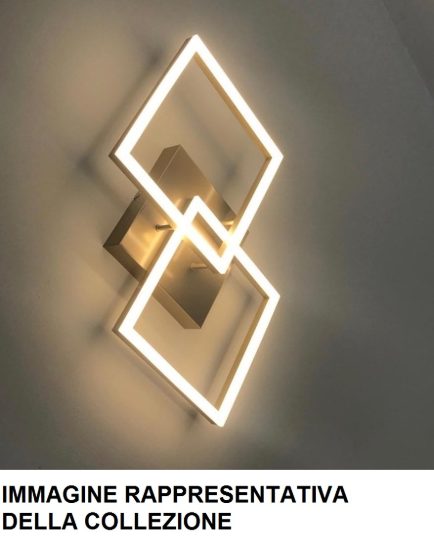 Plafoniera led 39w quadrati antracite dimmerabile design moderna