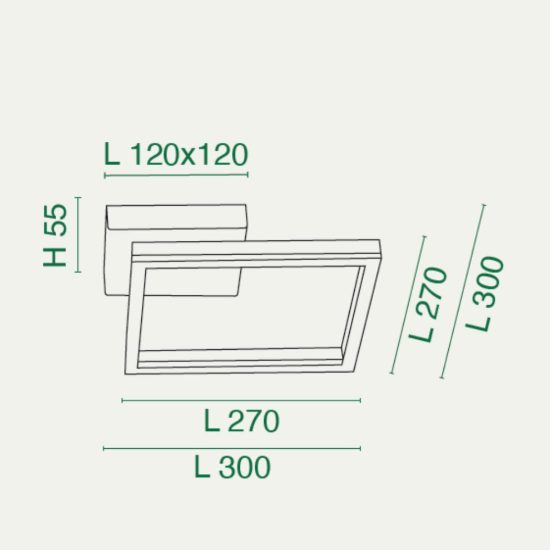 Fabas bard plafoniera led 22w 4000k quadrata bianca dimmerabile