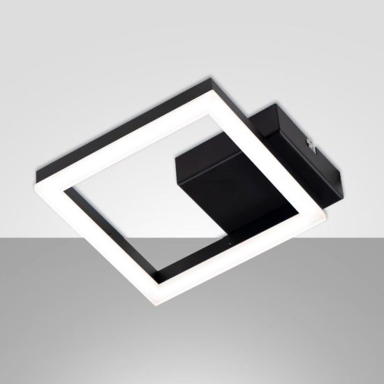 Fabas bard applique per scale moderna quadrata nero led 11w 3000k dimmerabile