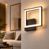 Fabas bard applique per scale moderna quadrata nero led 11w 3000k dimmerabile